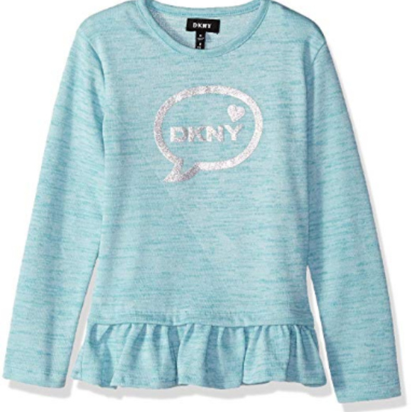 DKNY Girl's Long Sleeve Bubbles Message Top Size 5 - Picture 1 of 1
